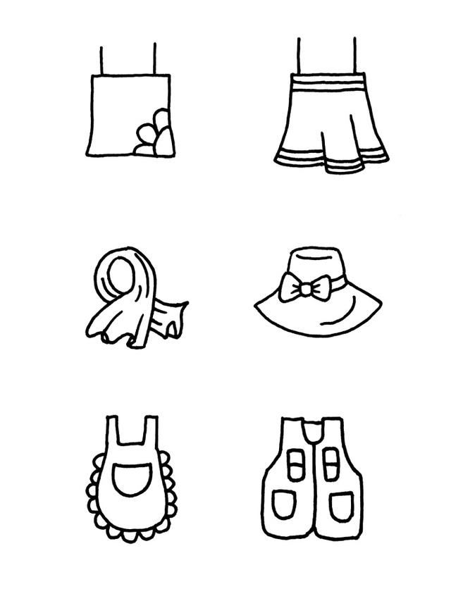卡通服服装简笔画