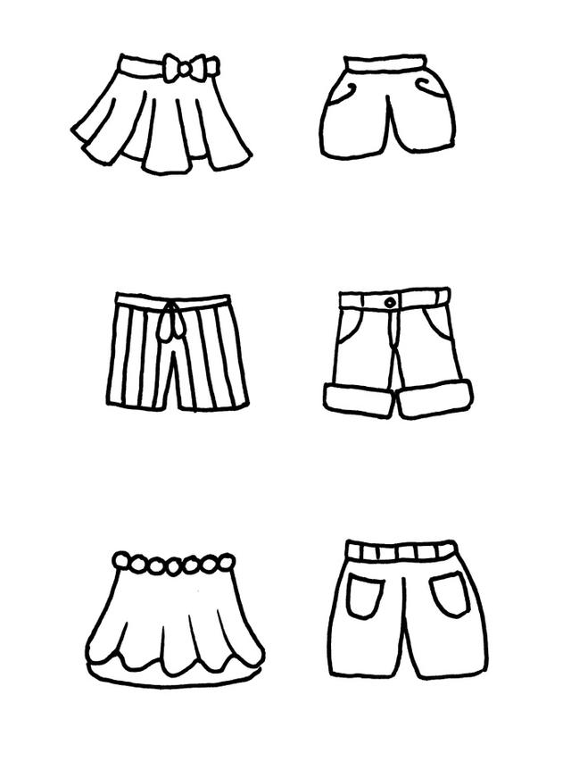 卡通服服装简笔画