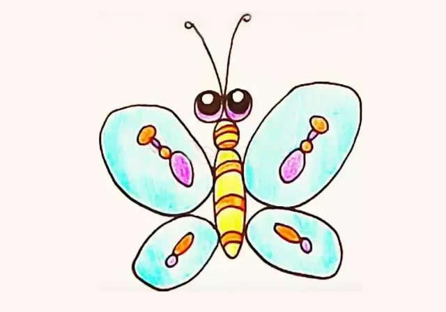 彩色蝴蝶简笔画步骤图