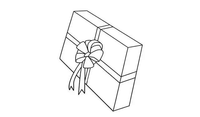彩色礼盒简笔画