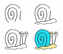 10种不同形态蜗牛简笔画素材大全