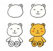 萌萌的卡通小熊画法步骤图片一