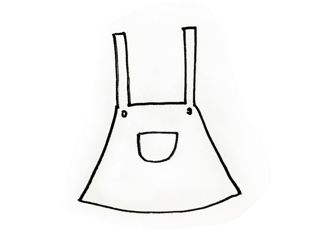 背带裙简笔画步骤图片
