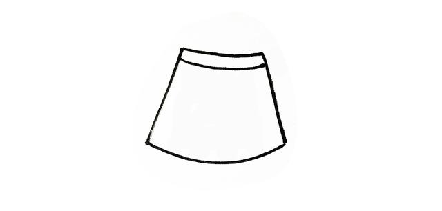 百褶裙简笔画的画法步骤图片