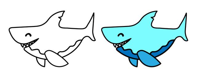 鲨鱼简笔画