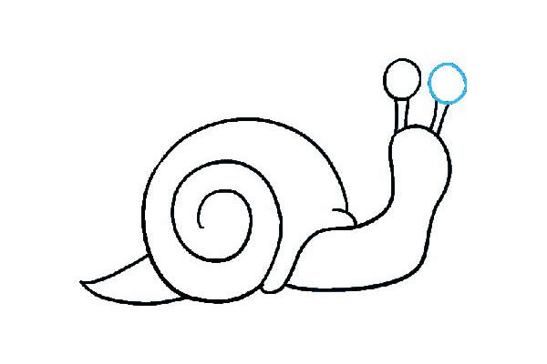 蜗牛简笔画绘画步骤图教程