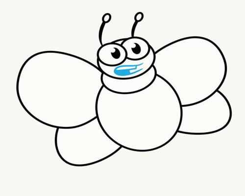 卡通蜜蜂简笔画步骤图片