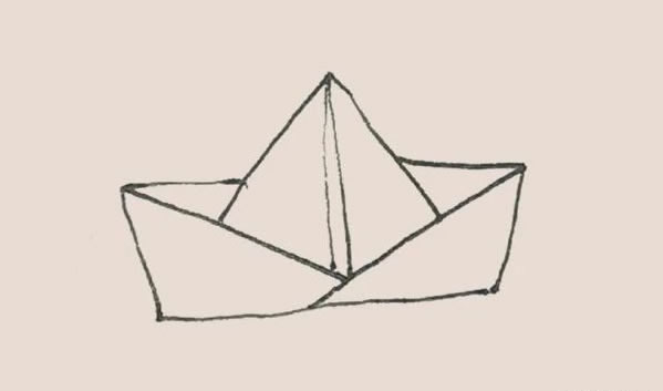折纸船简笔画步骤图