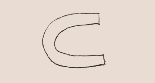 U形马蹄形磁铁简笔画