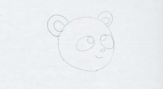 大熊猫简笔画的画法步骤图