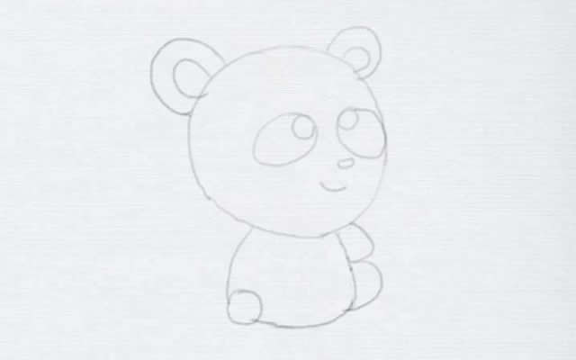 大熊猫简笔画的画法步骤图