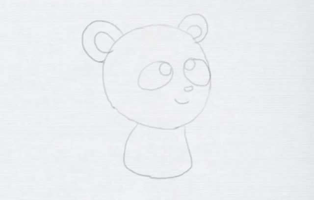 大熊猫简笔画的画法步骤图