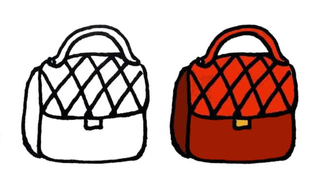 10款不同包包/女包简笔画素材大全