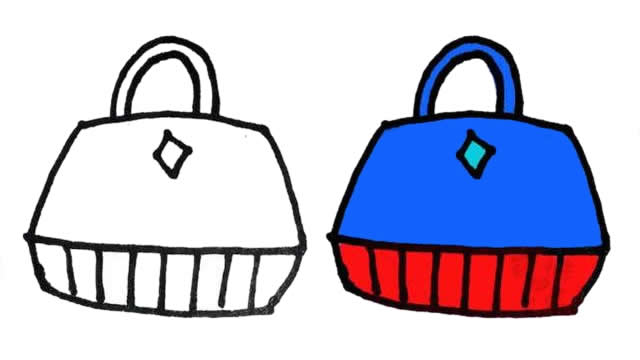 10款不同包包/女包简笔画素材大全