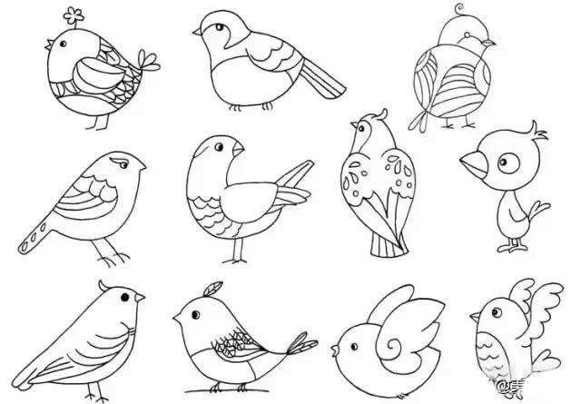 麻雀简笔画图片大全​