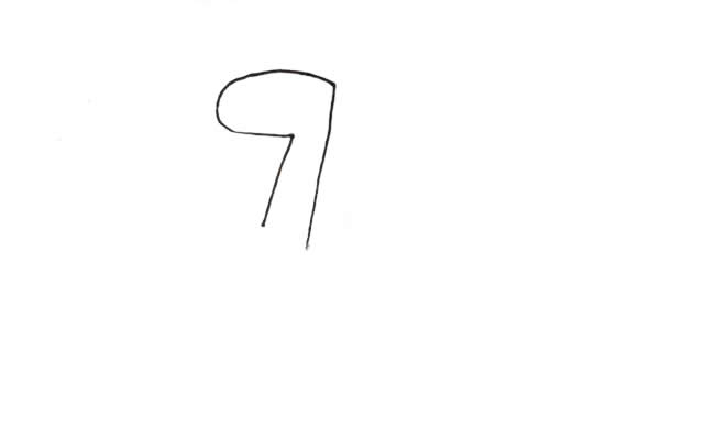 用数字7画可爱的长颈鹿简笔画