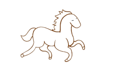 可爱的小马简笔画图片