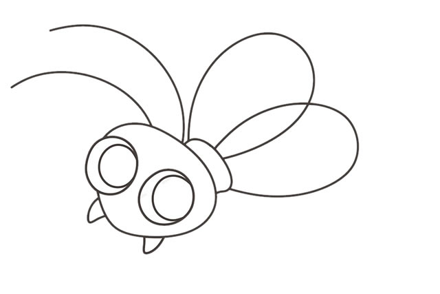 可爱的卡通蟋蟀简笔画步骤图解