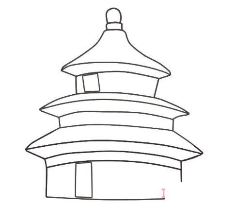 北京天坛怎么画带颜色 天坛儿童画图片