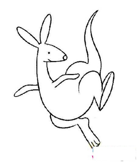 儿童关于袋鼠跳高简笔画图片