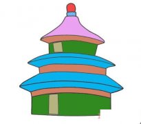 北京天坛怎么画带颜色 天坛儿童画图片