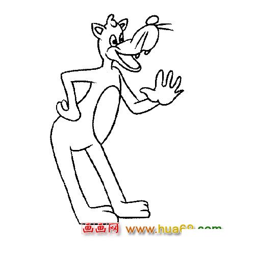 得意的大灰狼【简笔画】2