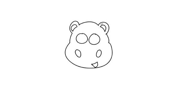 可爱的河马简笔画画法
