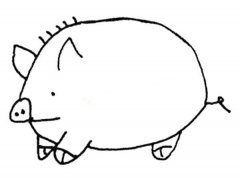 可爱的大肥猪简笔画画法图片