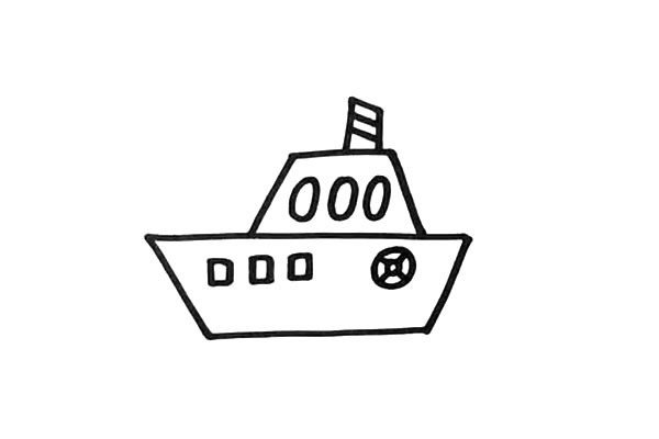 轮船简笔画步骤图