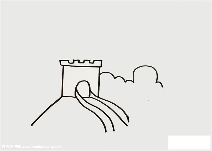 小学生画长城简单画法