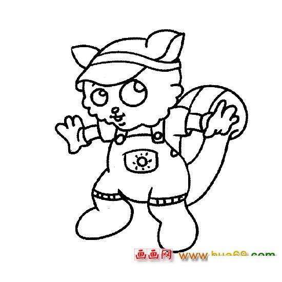 简笔画【调皮的小松鼠】1