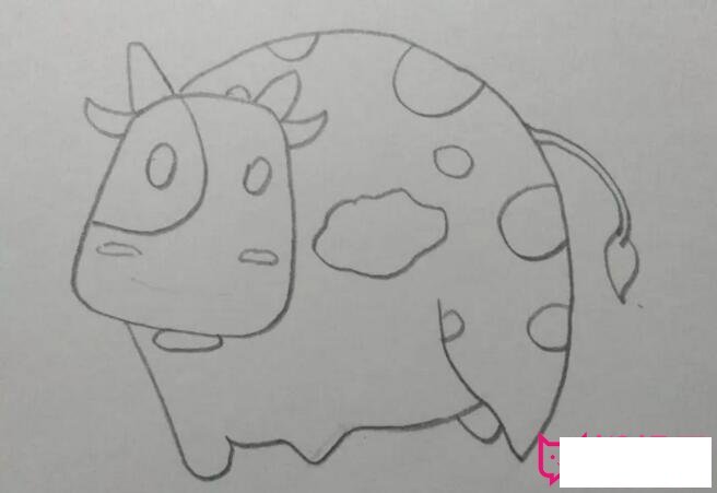 漂亮的儿童画教程,可爱的奶牛