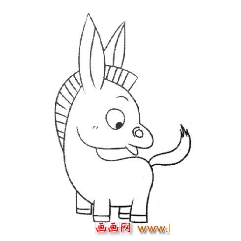 可爱的小毛驴(儿童简笔画)