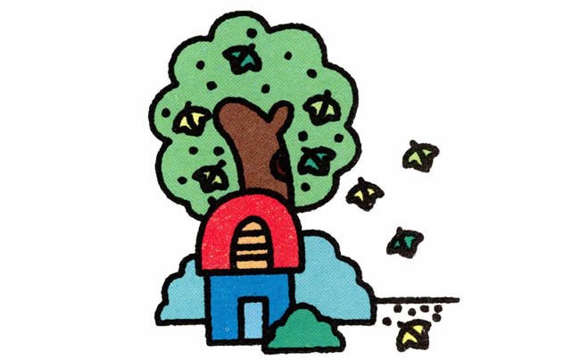 秋天大树风景简笔画步骤图片大全