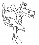 跳舞的鳄鱼动物简笔画步骤图片大全