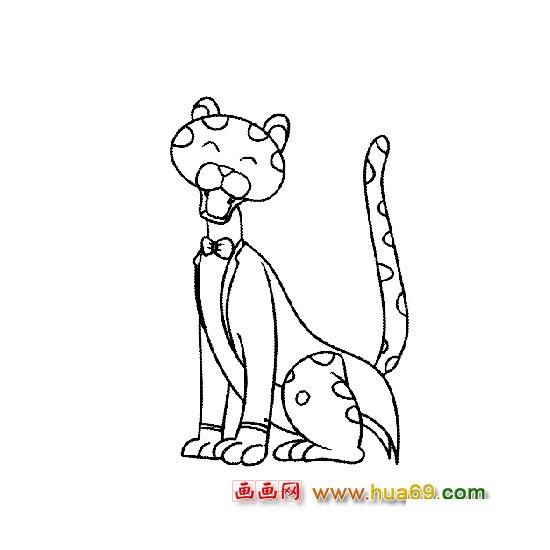 动物简笔画-帅气的豹先生