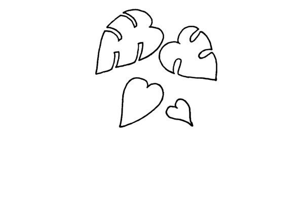 龟背竹简笔画步骤图