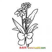 花卉简笔画：美丽的菊花花束