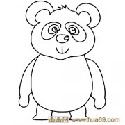 动物简笔画：一只大熊猫