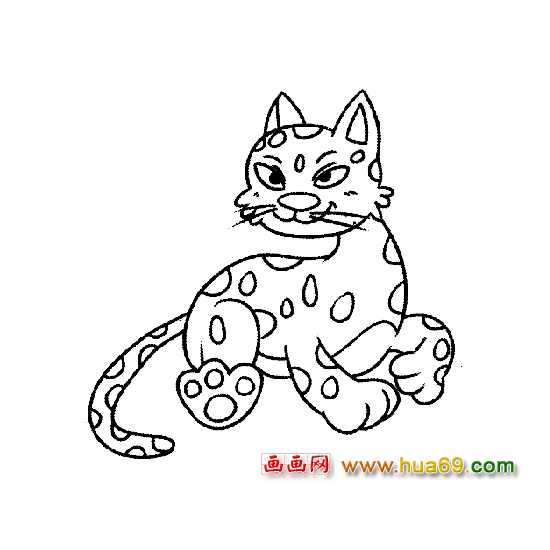休息的花豹│动物简笔画