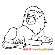 动物简笔画：回望的狮子1