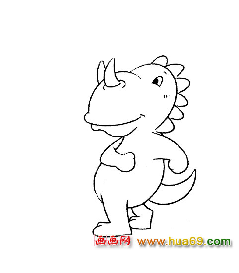 奔跑的恐龙(简笔画)5