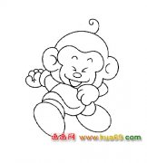 简笔画：小猴子跑步1