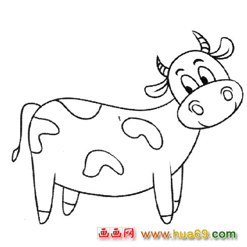 动物简笔画：一只奶牛