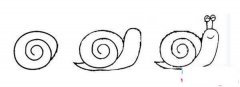 蜗牛简笔画教程:如何画蜗牛