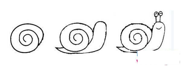 蜗牛简笔画教程:如何画蜗牛