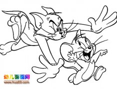 猫和老鼠大追逐_儿童简笔画图片