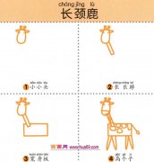 幼儿简笔画：四步画长颈鹿图解教程