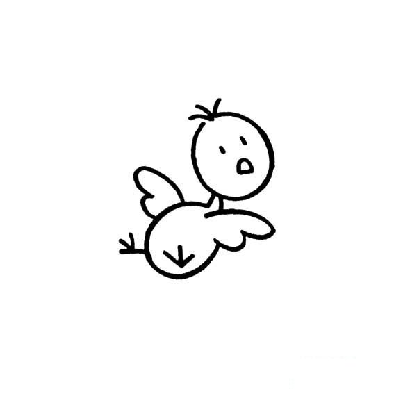 小鸡摔倒了的画法