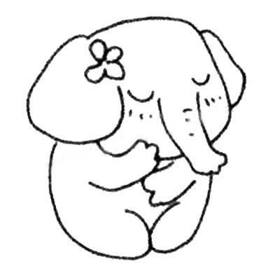 害羞的大象简笔画